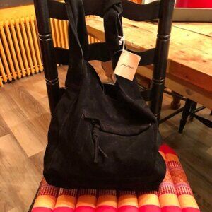 Free People JESSA Suede Black Sling Bag NEW WITH TAGS